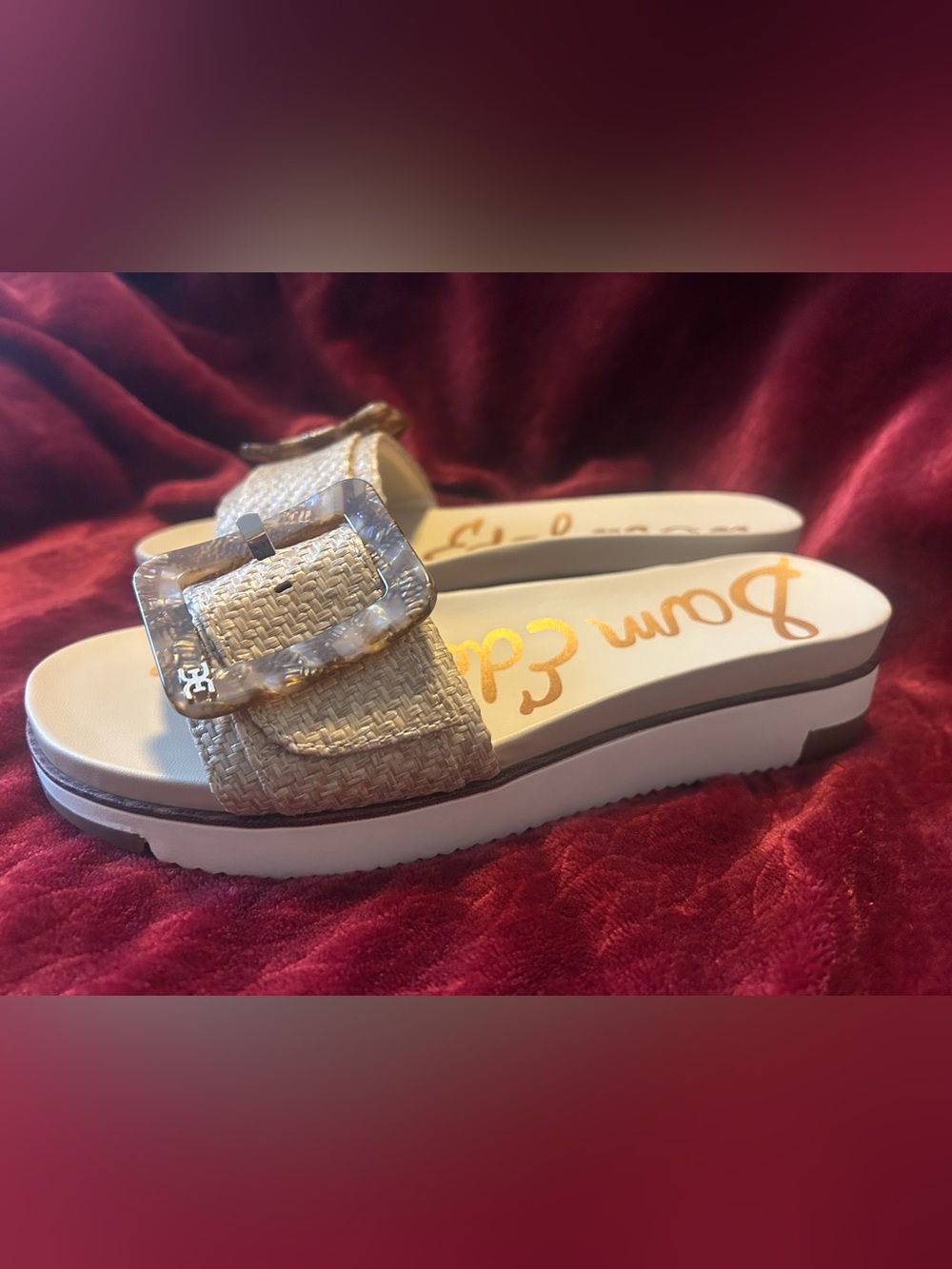 Sam Edelman Ariane Eggshell Woven Slide Sandals 6.5 NWT - Picture 6 of 12